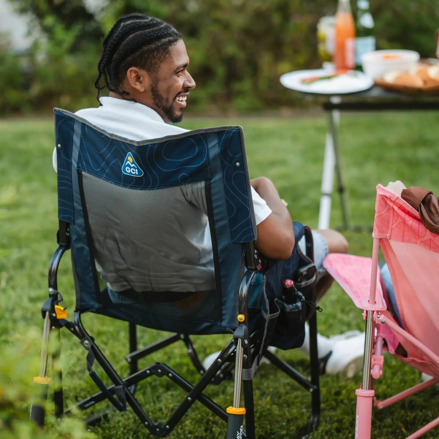 Heavy-Duty Freestyle Stowaway Rocker - Choice 794 - Patented Spring-Action Rocking Chair for Camping Detail