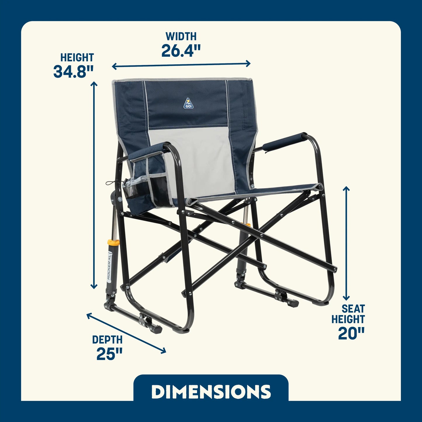 Heavy-Duty Freestyle Freestyle Rocker XL - Choice 552 - Patented Spring-Action Rocking Chair for Camping Detail