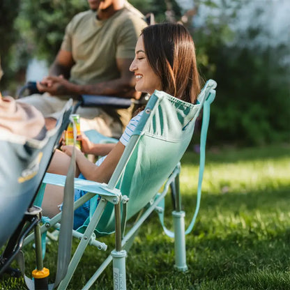 Luxury Camp Kickback Rocker - Choice 345 - Heavy-Duty Kickback Rocker with Beverage Holder Detail