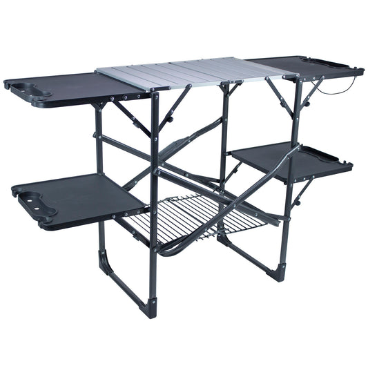 Heavy-Duty Camp Slim-Fold Cook Station - Choice 575 - Portable Compact BBQ Grilling Tool Set - Default Title