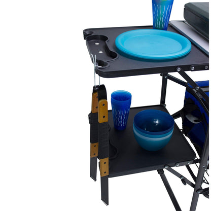 Heavy-Duty Camp Slim-Fold Cook Station - Choice 575 - Portable Compact BBQ Grilling Tool Set Detail