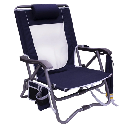 Space-Saving Pico Bi-Fold Slim Event Chair - Choice 334 - Space-Saving Micro-Folding Chair for Backpacking - Indigo