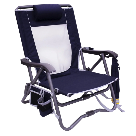 Space-Saving Pico Bi-Fold Slim Event Chair - Choice 334 - Space-Saving Micro-Folding Chair for Backpacking - Indigo