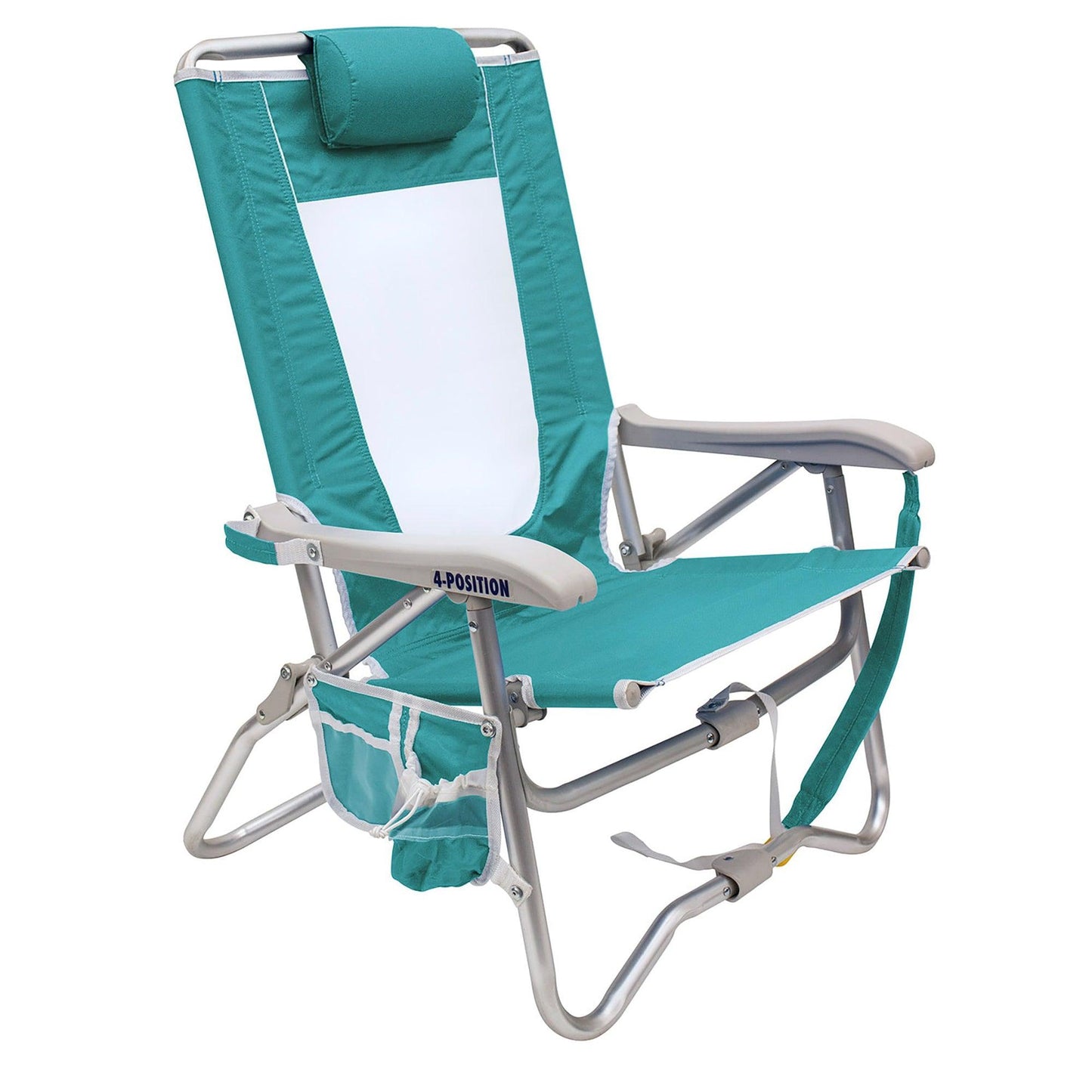 Sand-Friendly Bi-Fold Beach Chair - Choice 601 - Rust-Resistant Aluminum Sand-Friendly Lounge Chair - Seafoam