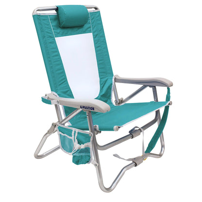 Sand-Friendly Bi-Fold Beach Chair - Choice 601 - Rust-Resistant Aluminum Sand-Friendly Lounge Chair - Seafoam