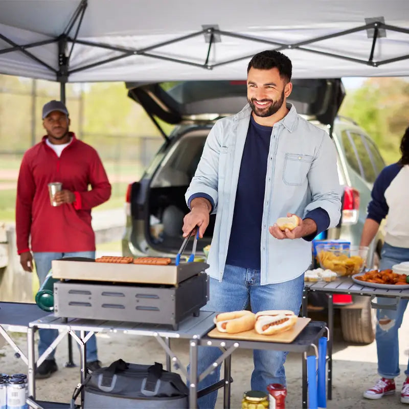 Heavy-Duty Camp Slim-Fold Cook Station - Choice 575 - Portable Compact BBQ Grilling Tool Set Detail