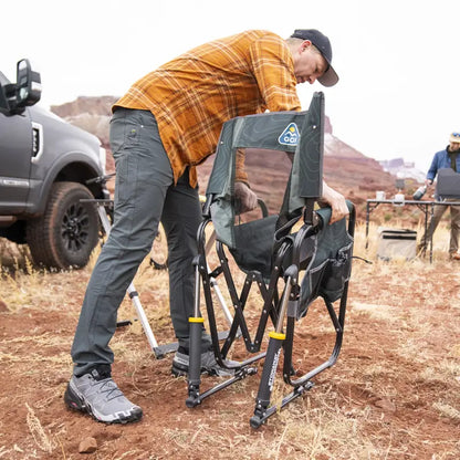 Heavy-Duty Freestyle Stowaway Rocker - Choice 794 - Patented Spring-Action Rocking Chair for Camping Detail