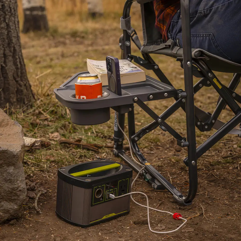 Heavy-Duty Freestyle Stowaway Rocker with Side Table - Choice 253 - Patented Spring-Action Rocking Chair for Camping Detail