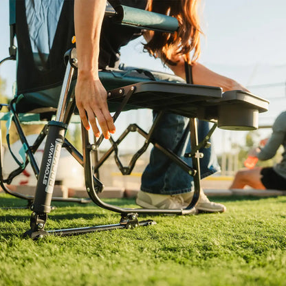 Heavy-Duty Freestyle Stowaway Rocker with Side Table - Choice 253 - Patented Spring-Action Rocking Chair for Camping Detail