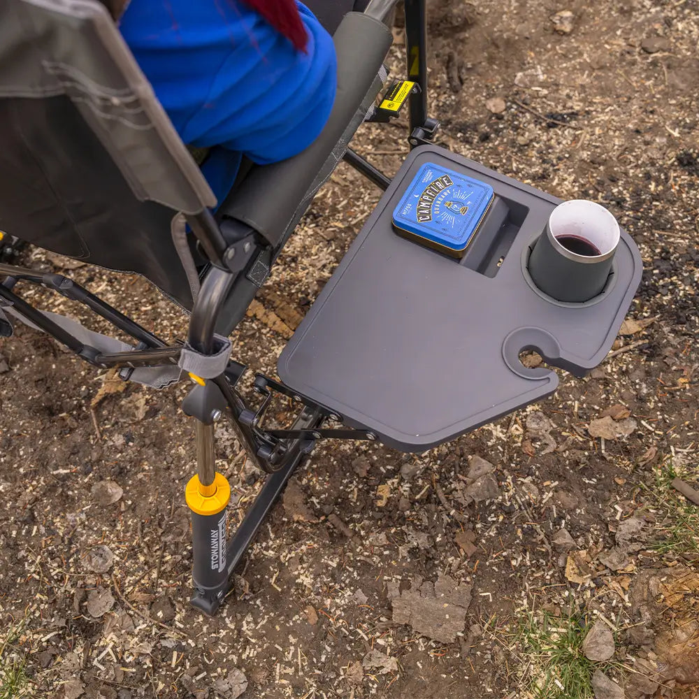 Heavy-Duty Freestyle Stowaway Rocker with Side Table - Choice 253 - Patented Spring-Action Rocking Chair for Camping Detail