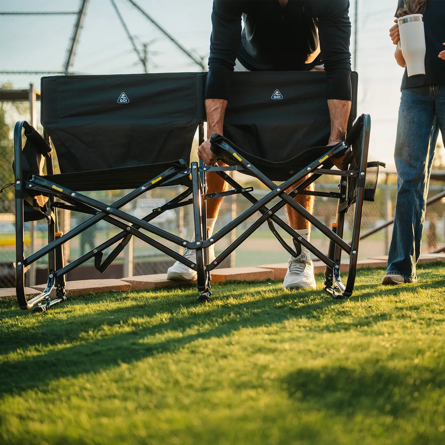 Premium All-Weather Tandem Rocker - Choice 227 - Freestyle Rocker Portable Outdoor Folding Chair Detail