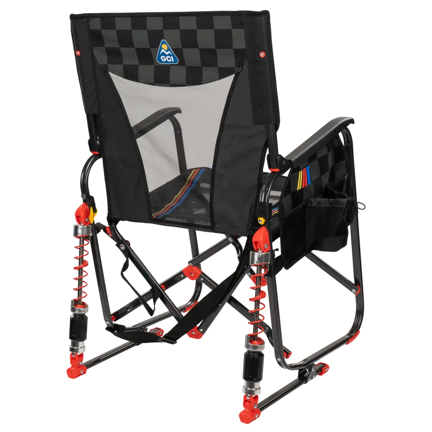 Heavy-Duty Freestyle Adjustable Rocker - NASCAR - Choice 899 - Heavy-Duty Kickback Rocker with Beverage Holder Detail