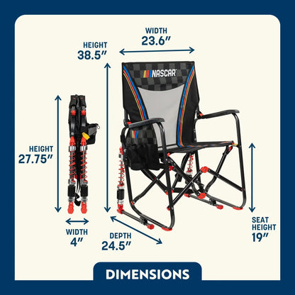 Heavy-Duty Freestyle Adjustable Rocker - NASCAR - Choice 899 - Heavy-Duty Kickback Rocker with Beverage Holder Detail