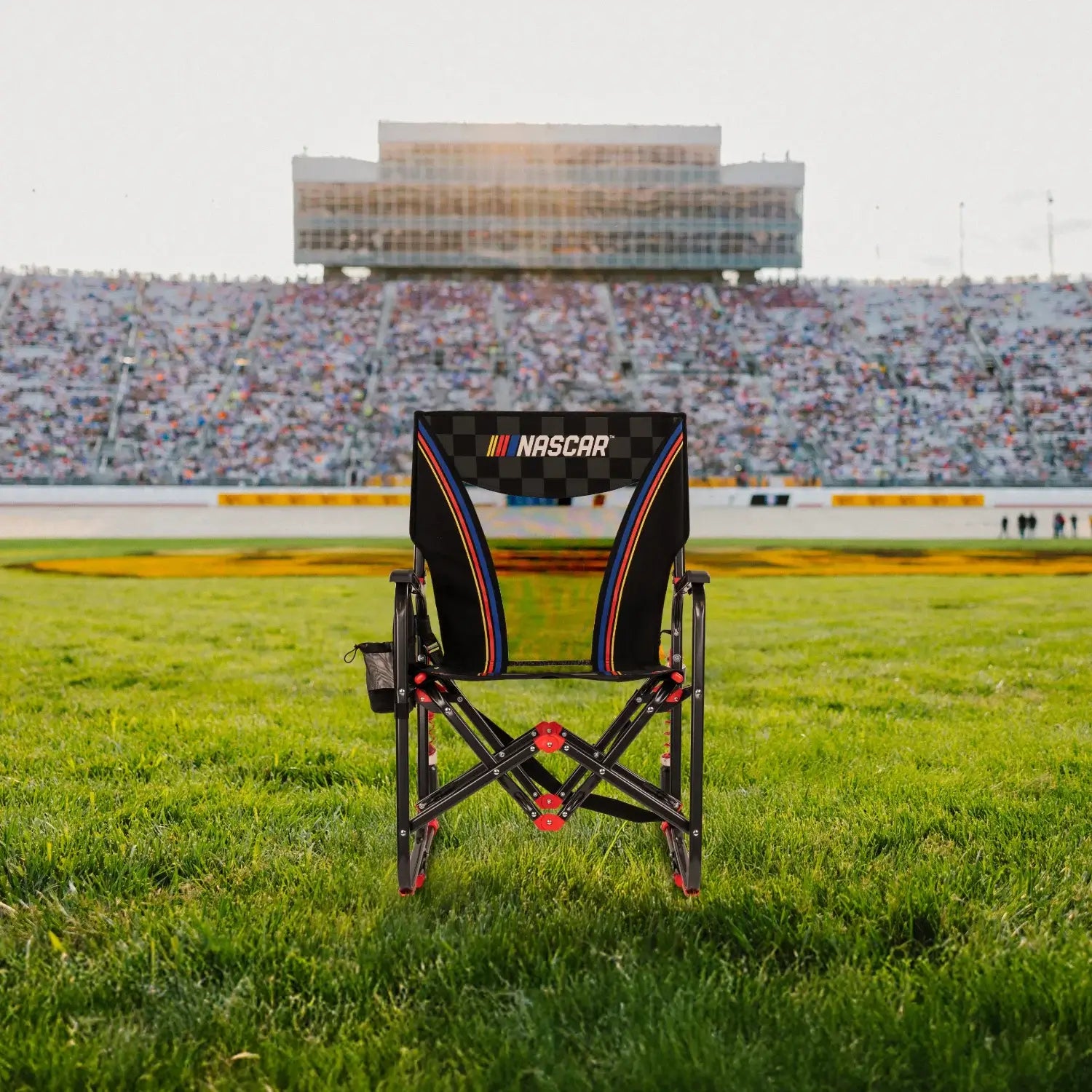 Heavy-Duty Freestyle Adjustable Rocker - NASCAR - Choice 899 - Heavy-Duty Kickback Rocker with Beverage Holder Detail