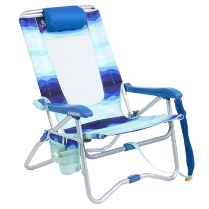 Sand-Friendly Bi-Fold Beach Chair - Choice 601 - Rust-Resistant Aluminum Sand-Friendly Lounge Chair - Wave