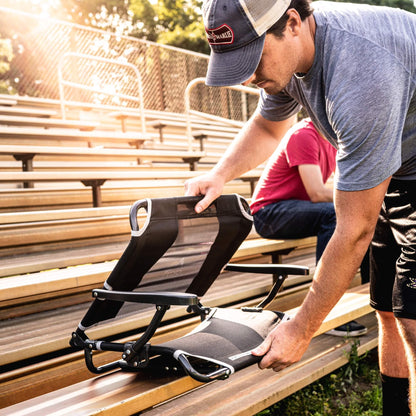 Ultra-Lightweight Big Comfort Stadium Chair with Armrests - Choice 465 - Bleacher-Friendly Stadium Chair with Back Support Detail