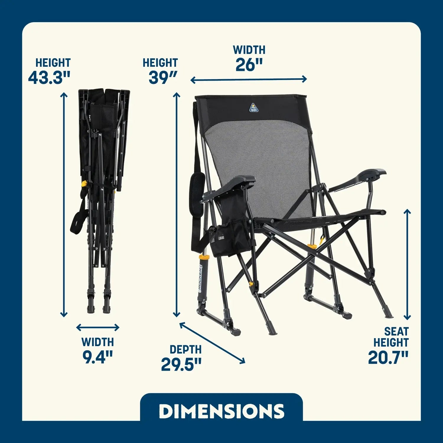 Heavy-Duty Freestyle BreezeRocker - Choice 504 - Heavy-Duty Kickback Rocker with Beverage Holder Detail