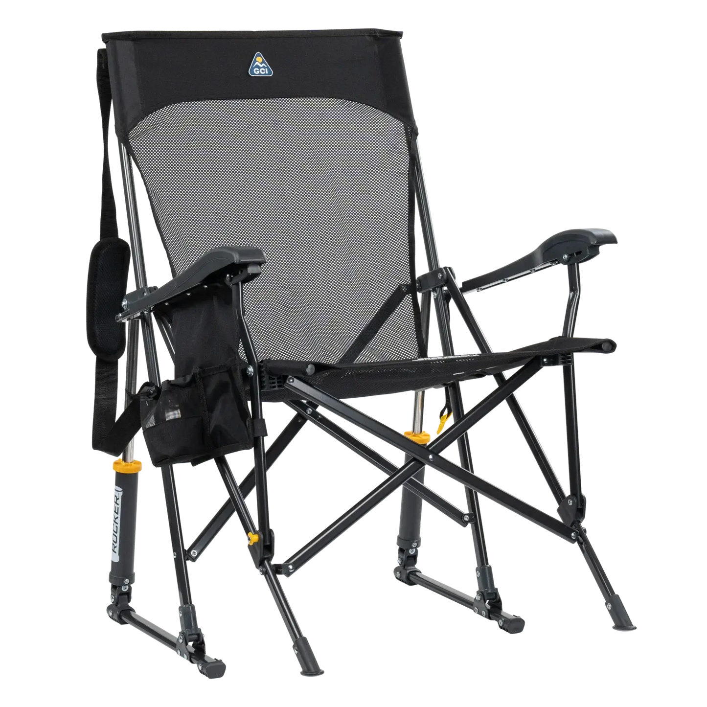 Heavy-Duty Freestyle BreezeRocker - Choice 504 - Heavy-Duty Kickback Rocker with Beverage Holder - Black