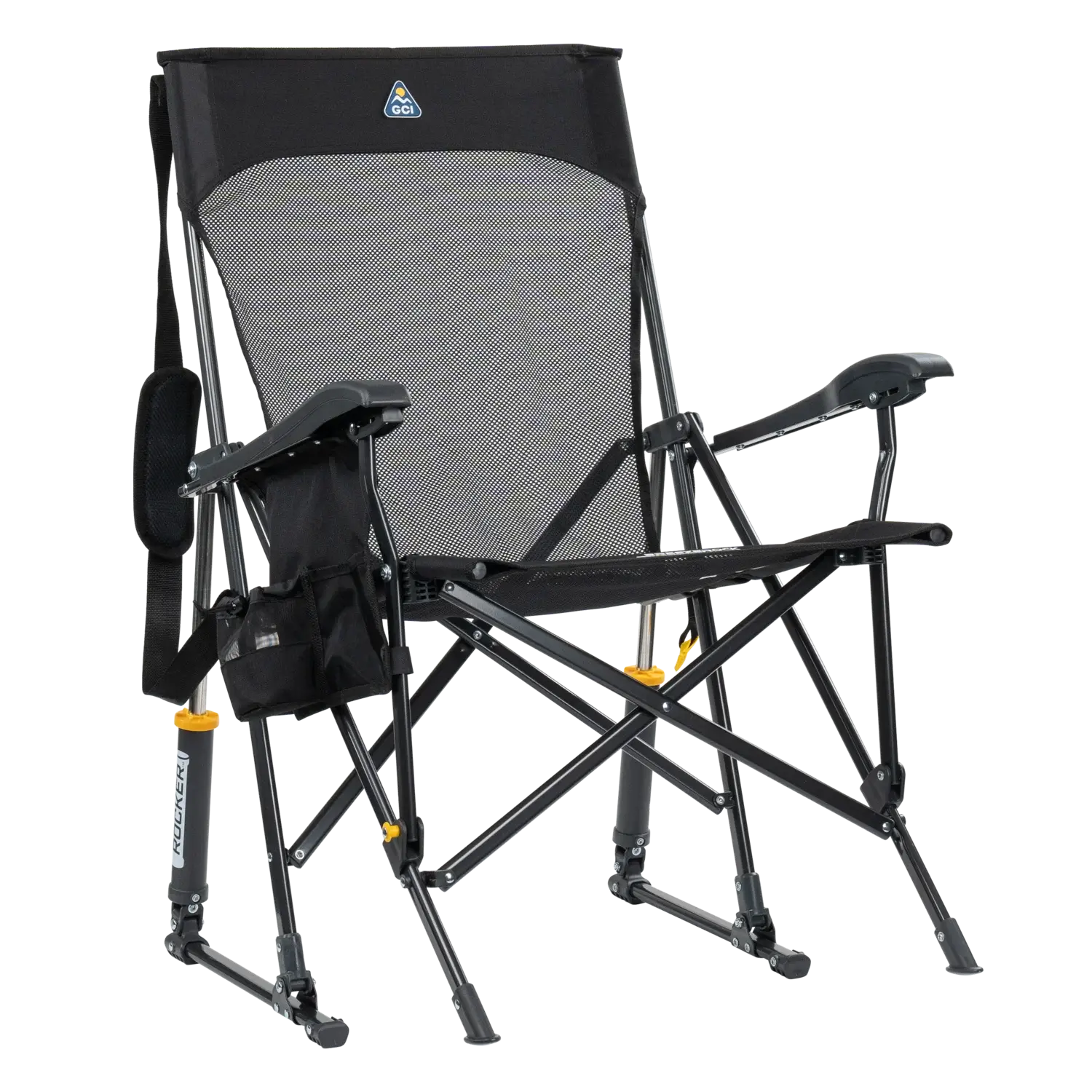 Heavy-Duty Freestyle BreezeRocker - Choice 504 - Heavy-Duty Kickback Rocker with Beverage Holder - Black