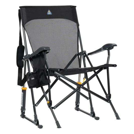 Heavy-Duty Freestyle BreezeRocker - Choice 504 - Heavy-Duty Kickback Rocker with Beverage Holder - Black