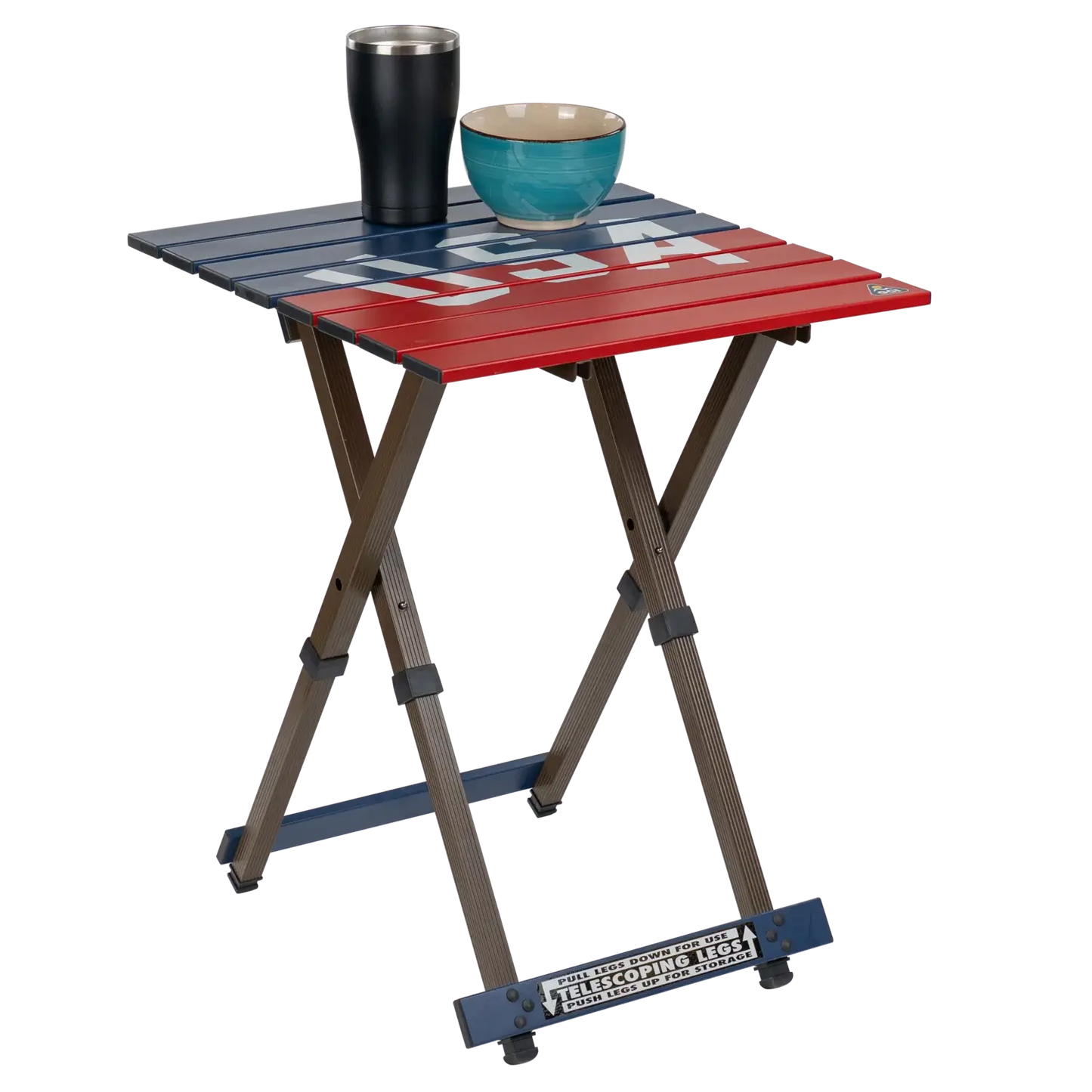 Multi-Functional Cook Compact Camp Table 20 - USA Anniversary Deluxe - Choice 757 - Master Outdoor Kitchen Station for Tailgating & BBQ Detail