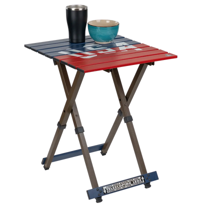 Multi-Functional Cook Compact Camp Table 20 - USA Anniversary Deluxe - Choice 757 - Master Outdoor Kitchen Station for Tailgating & BBQ Detail