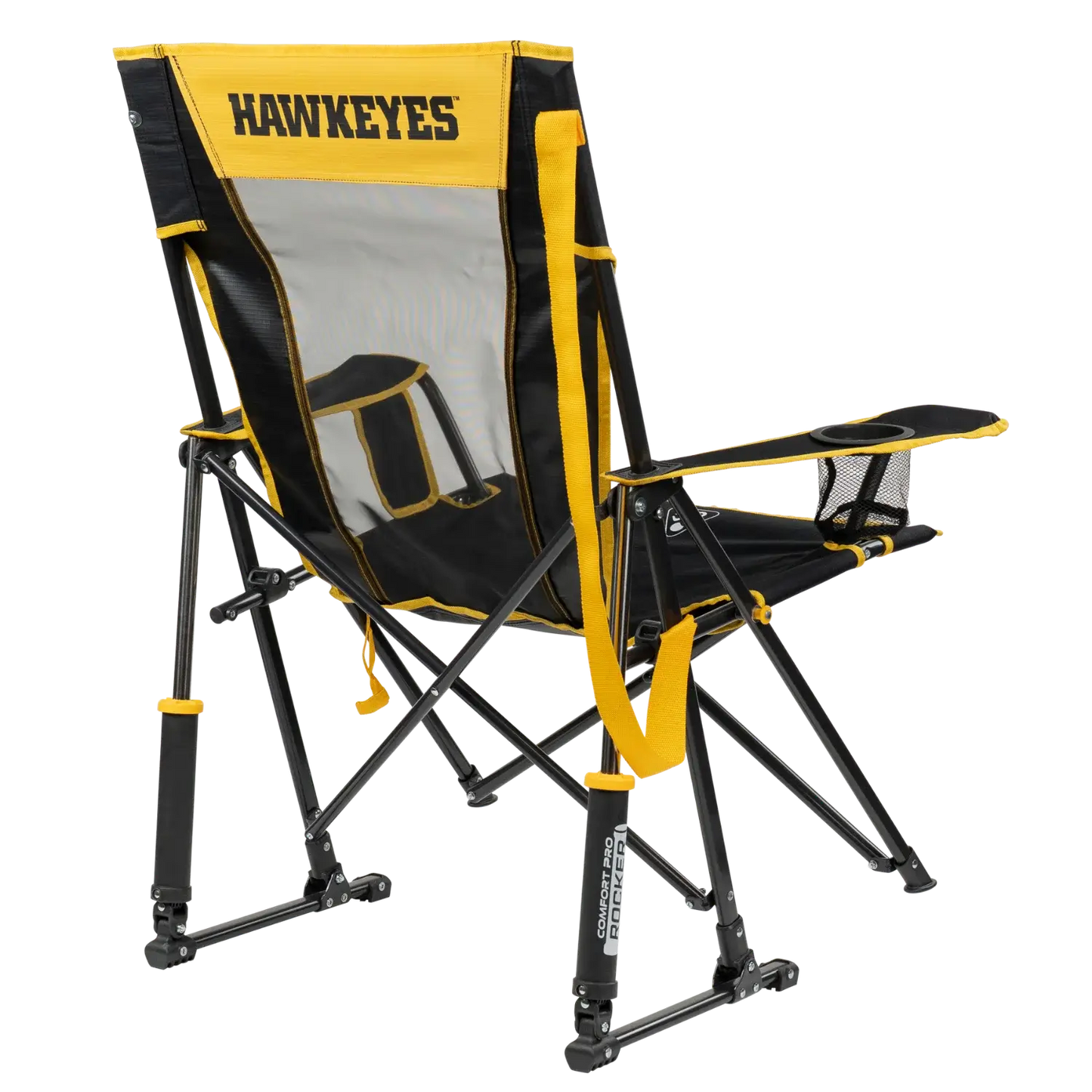 Smooth Motion College Comfort Pro Rocker - Iowa Hawkeyes - Choice 249 - Freestyle Rocker Portable Outdoor Folding Chair Detail