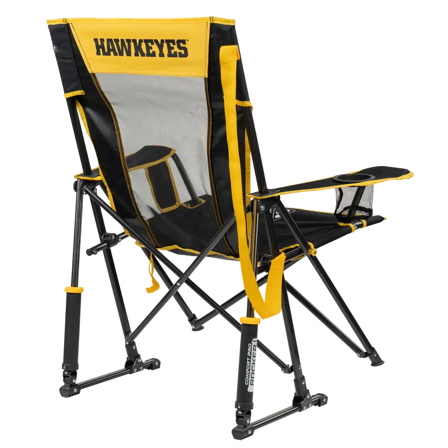 Smooth Motion College Comfort Pro Rocker - Iowa Hawkeyes - Choice 249 - Freestyle Rocker Portable Outdoor Folding Chair Detail