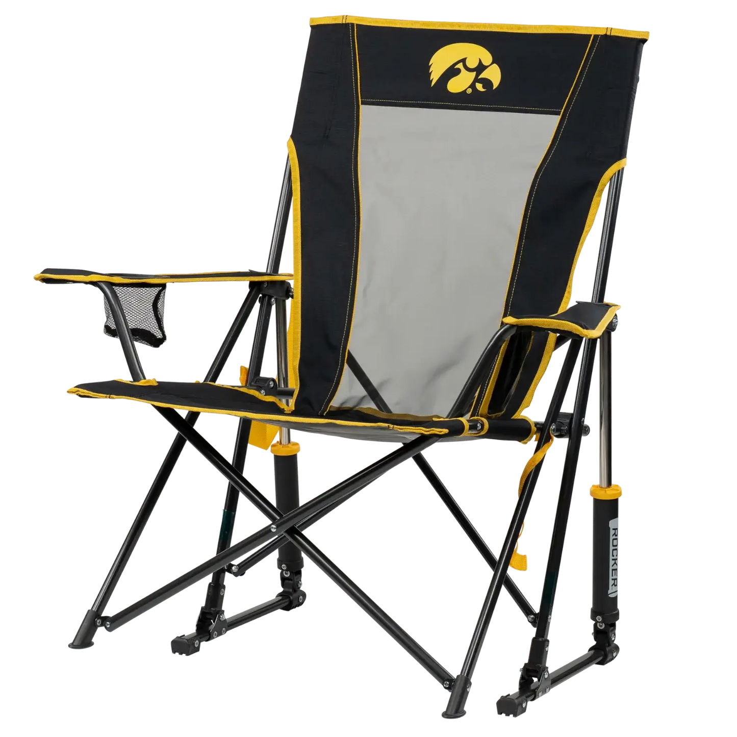 Smooth Motion College Comfort Pro Rocker - Iowa Hawkeyes - Choice 249 - Freestyle Rocker Portable Outdoor Folding Chair Detail