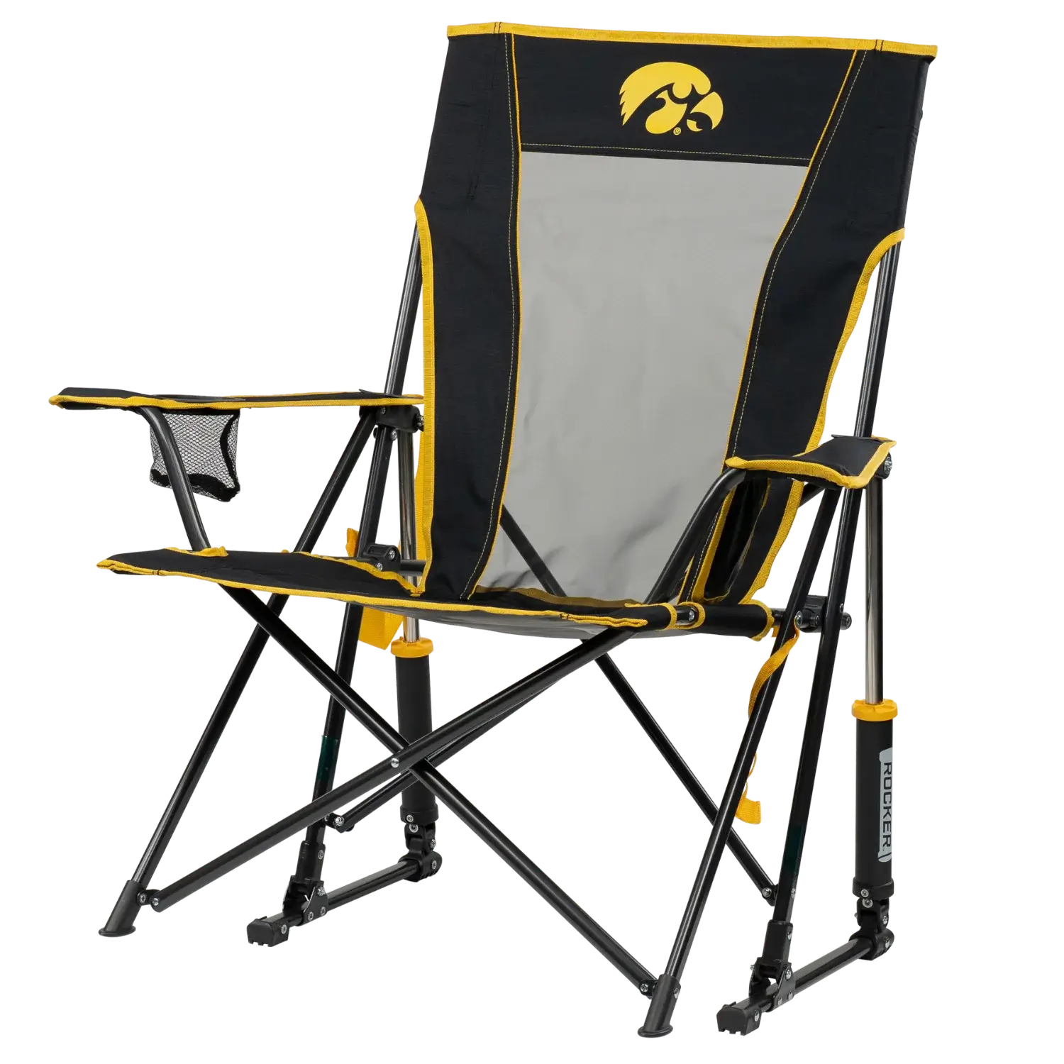 Smooth Motion College Comfort Pro Rocker - Iowa Hawkeyes - Choice 249 - Freestyle Rocker Portable Outdoor Folding Chair Detail