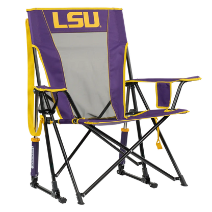 Premium All-Weather College Comfort Pro Rocker - LSU Tigers - Choice 880 - Patented Spring-Action Rocking Chair for Camping - Default Title