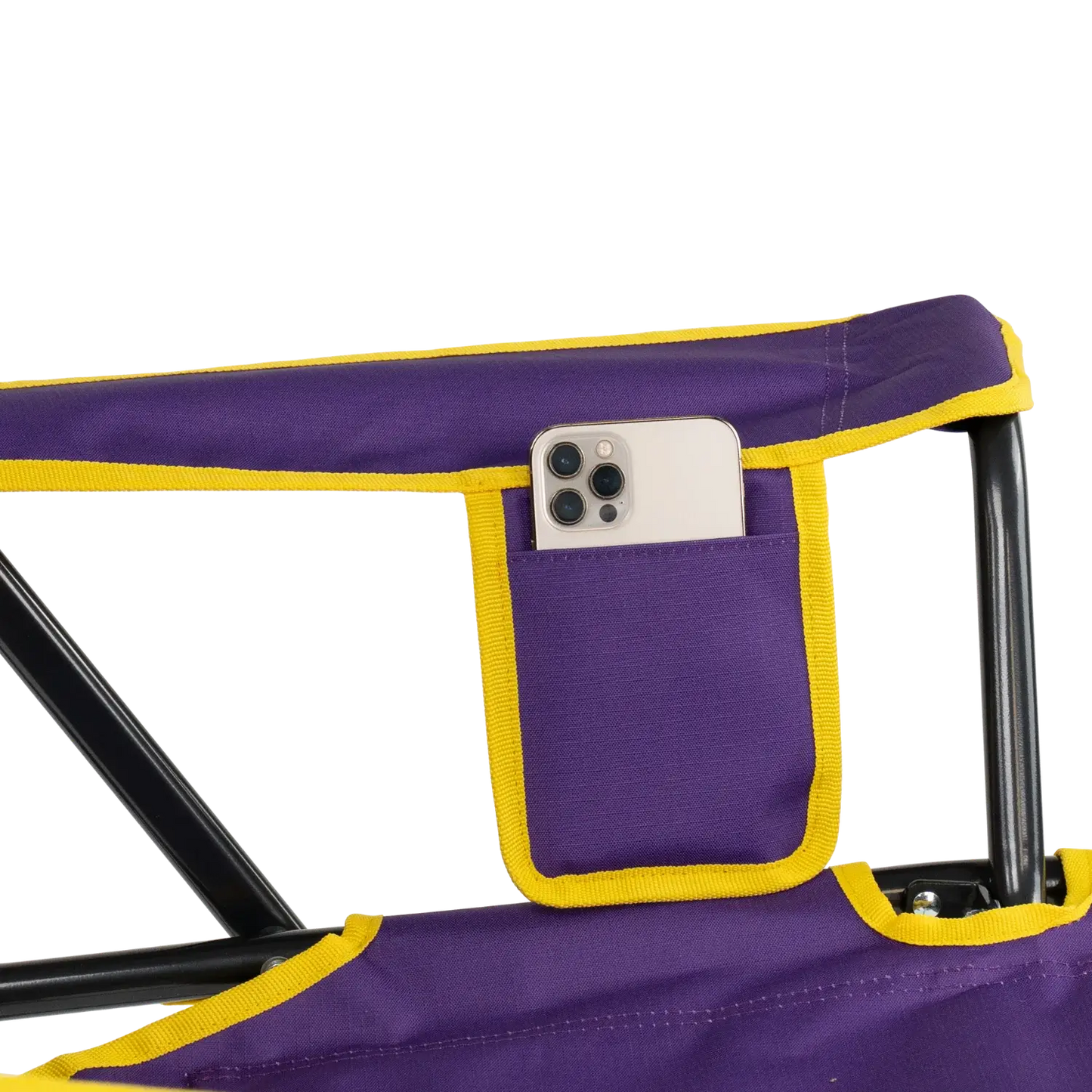 Premium All-Weather College Comfort Pro Rocker - LSU Tigers - Choice 880 - Patented Spring-Action Rocking Chair for Camping Detail