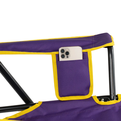 Premium All-Weather College Comfort Pro Rocker - LSU Tigers - Choice 880 - Patented Spring-Action Rocking Chair for Camping Detail