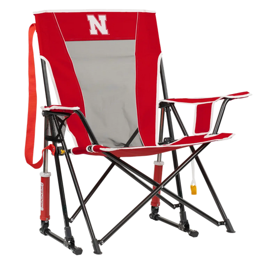 Premium All-Weather College Comfort Pro Rocker - Nebraska Cornhuskers - Choice 161 - Heavy-Duty Kickback Rocker with Beverage Holder - Default Title