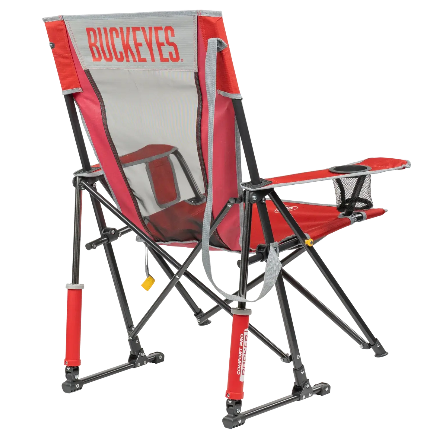 Smooth Motion College Comfort Pro Rocker - Ohio State Buckeyes - Choice 676 - RoadTrip Rocker Smooth Motion Camp Chair Detail