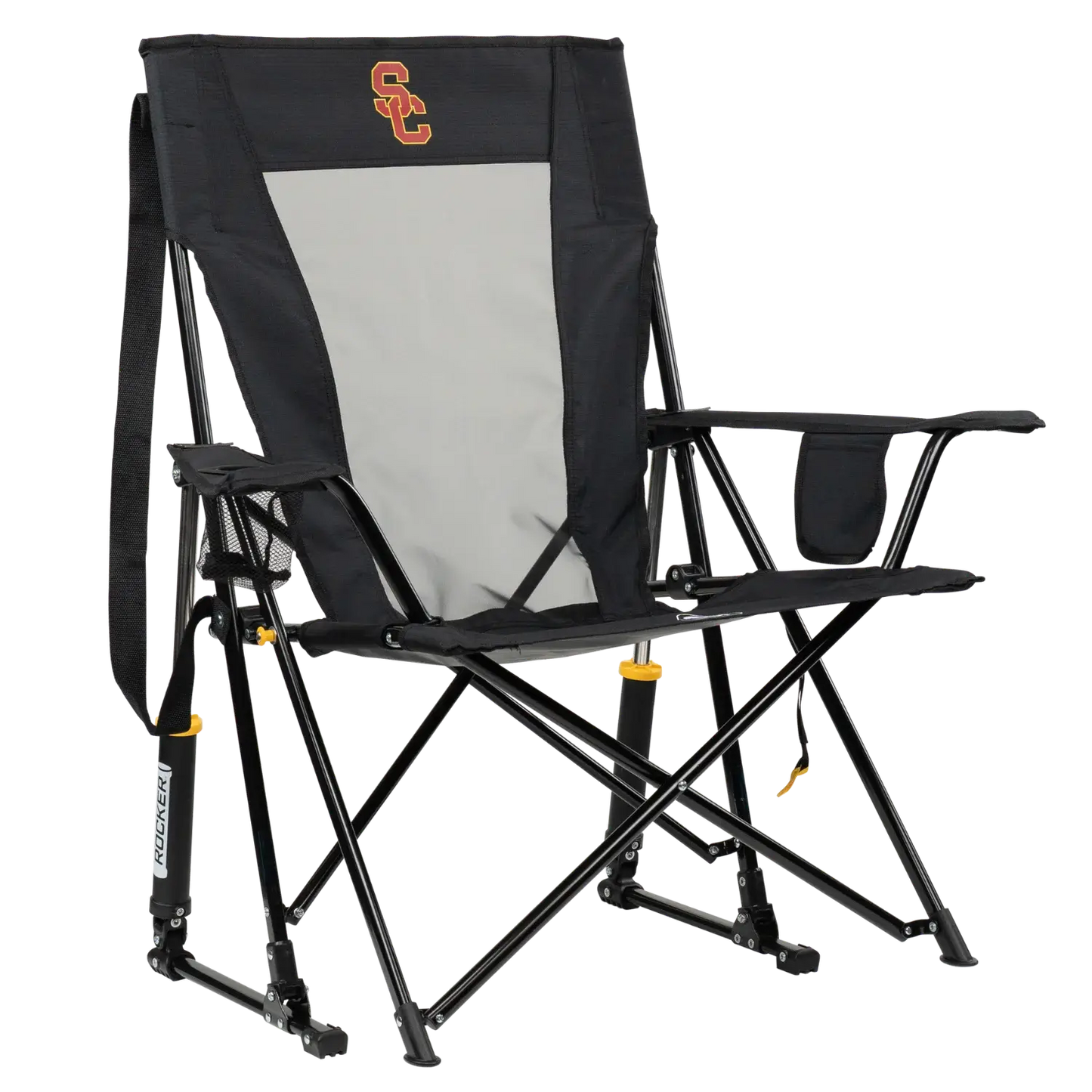 Luxury Camp College Comfort Pro Rocker - USC Trojans - Choice 856 - Patented Spring-Action Rocking Chair for Camping - Default Title