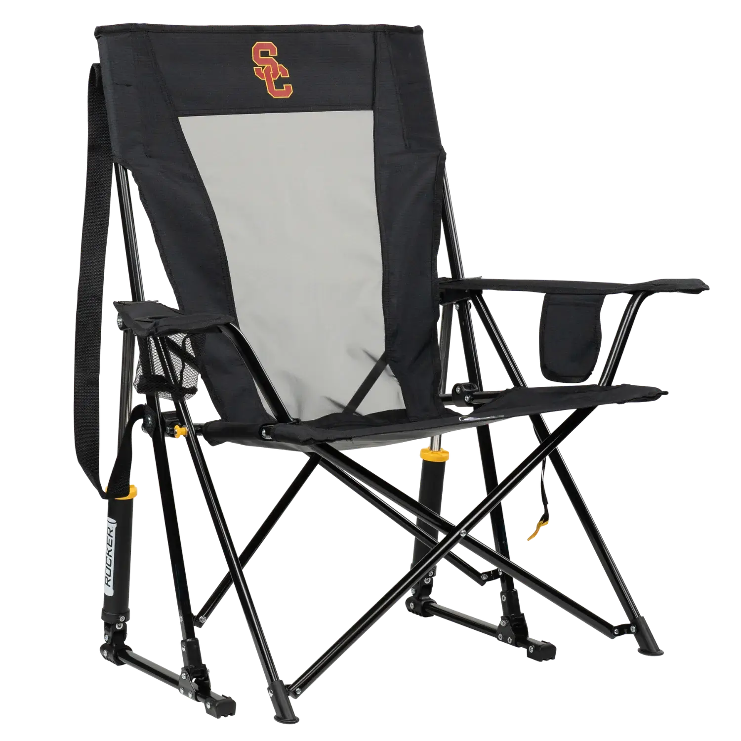 Luxury Camp College Comfort Pro Rocker - USC Trojans - Choice 856 - Patented Spring-Action Rocking Chair for Camping - Default Title