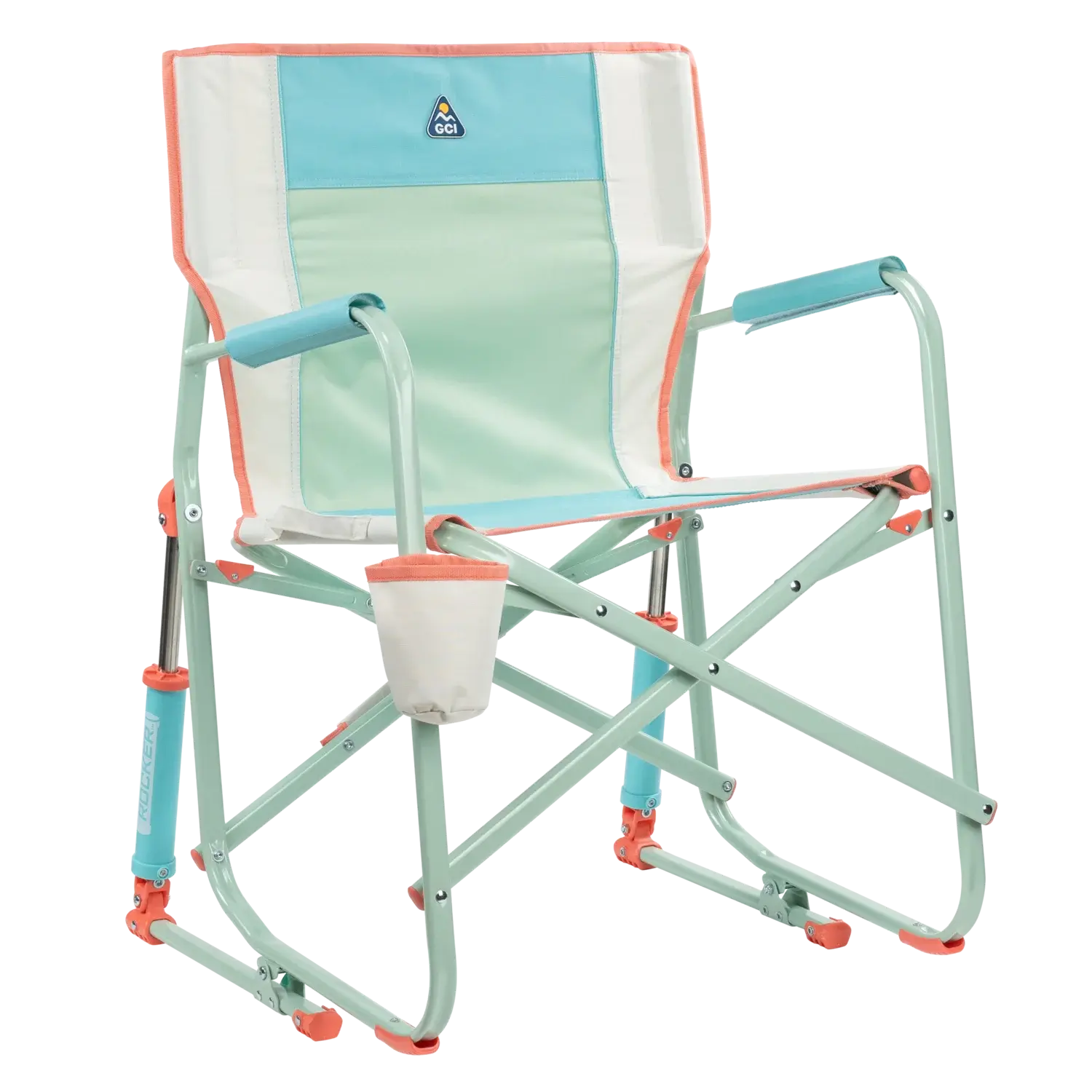 Premium All-Weather Freestyle Rocker - Choice 711 - Freestyle Rocker Portable Outdoor Folding Chair - Ivory