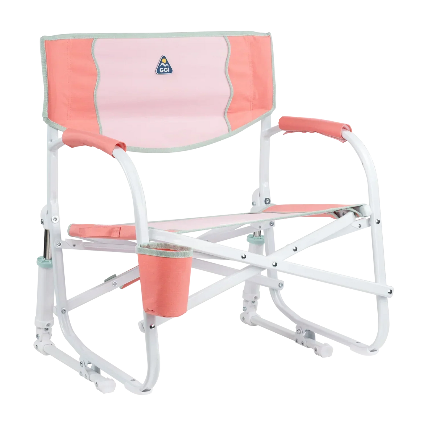 Luxury Camp Grab & Go Rocker - Choice 551 - Freestyle Rocker Portable Outdoor Folding Chair - Coral