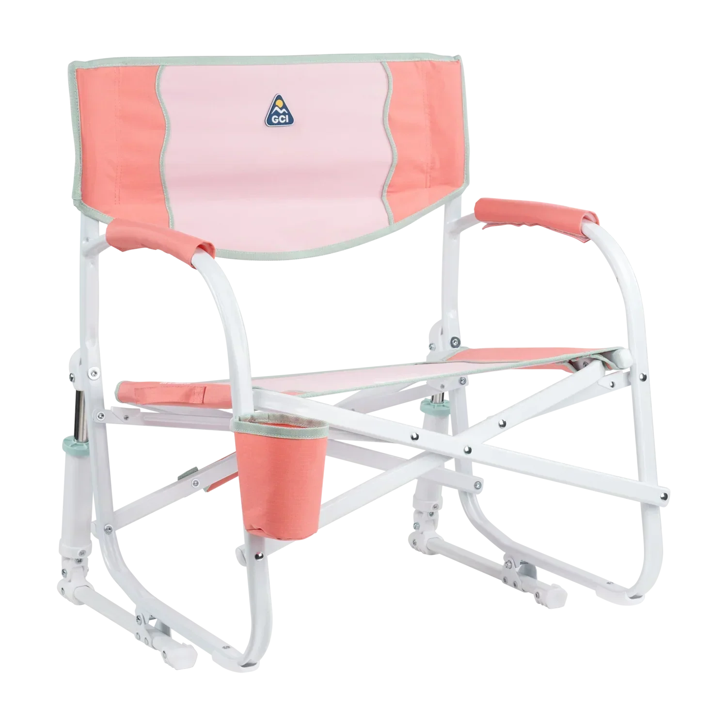 Luxury Camp Grab & Go Rocker - Choice 551 - Freestyle Rocker Portable Outdoor Folding Chair - Coral