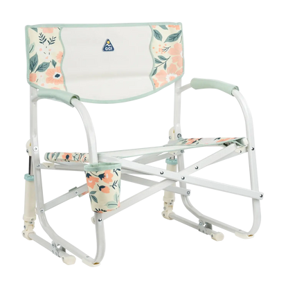 Luxury Camp Grab & Go Rocker - Choice 551 - Freestyle Rocker Portable Outdoor Folding Chair - Floral Bouquet