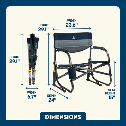 Luxury Camp Grab & Go Rocker - Choice 551 - Freestyle Rocker Portable Outdoor Folding Chair Detail