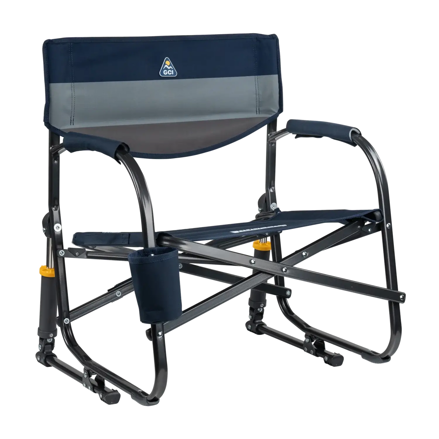 Luxury Camp Grab & Go Rocker - Choice 551 - Freestyle Rocker Portable Outdoor Folding Chair - Indigo Color Block