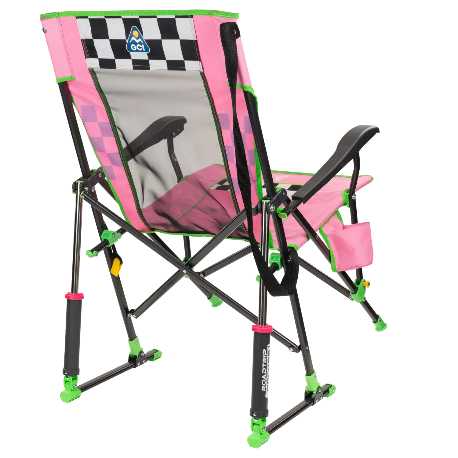 Luxury Camp RoadTrip Rocker - NASCAR For Her - Choice 560 - RoadTrip Rocker Smooth Motion Camp Chair Detail