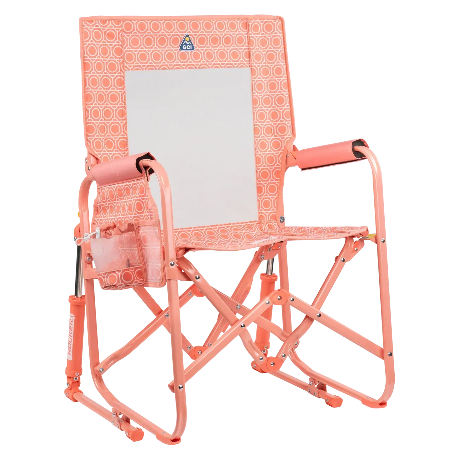 Heavy-Duty Freestyle Stowaway Rocker - Choice 794 - Patented Spring-Action Rocking Chair for Camping - Coral Mosaic