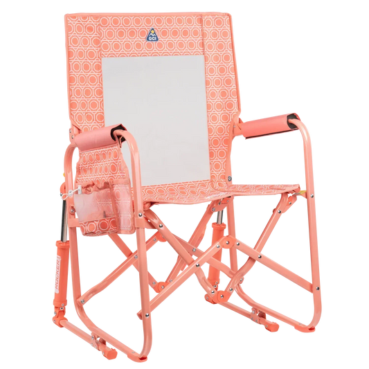 Heavy-Duty Freestyle Stowaway Rocker - Choice 794 - Patented Spring-Action Rocking Chair for Camping - Coral Mosaic