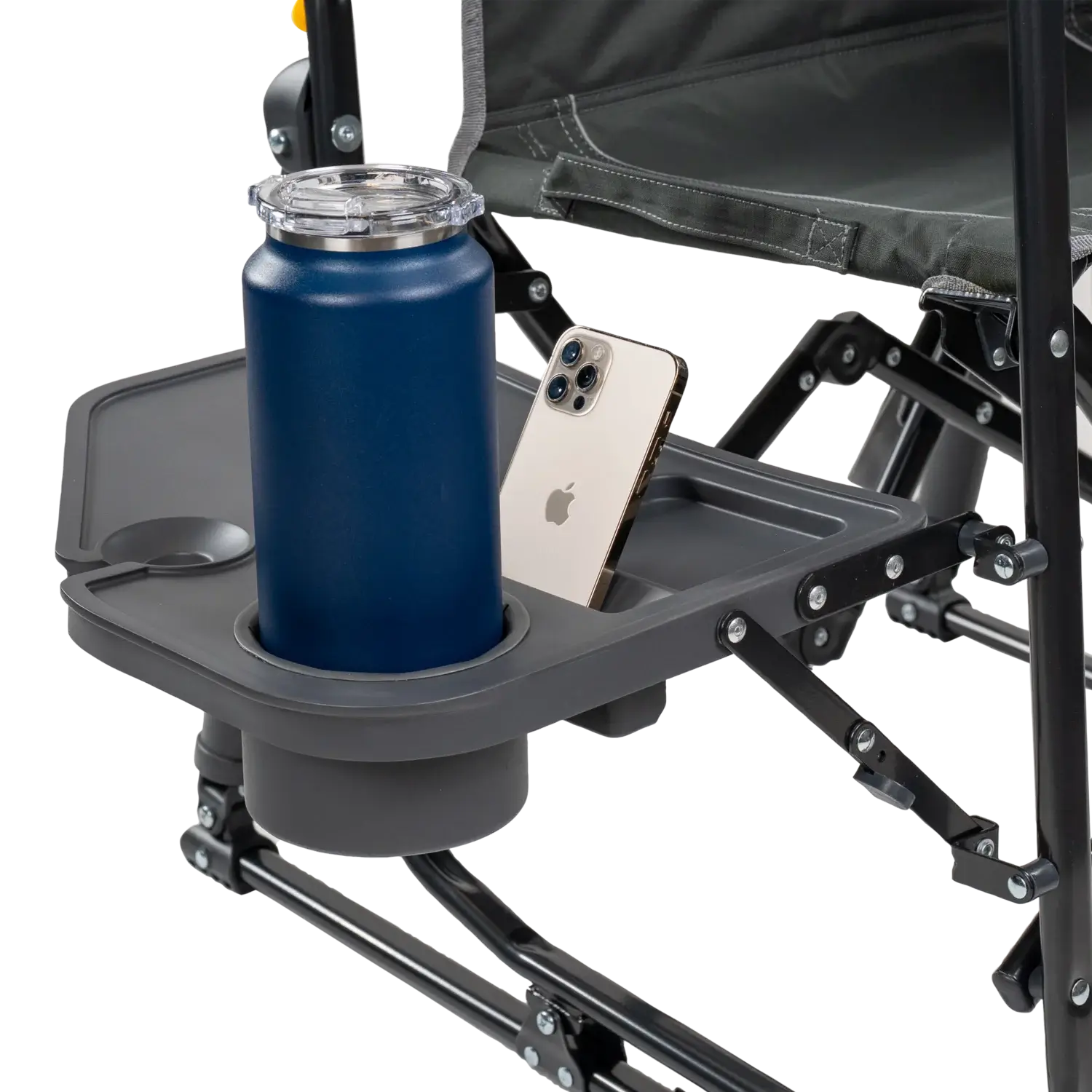 Heavy-Duty Freestyle Stowaway Rocker with Side Table - Choice 253 - Patented Spring-Action Rocking Chair for Camping Detail