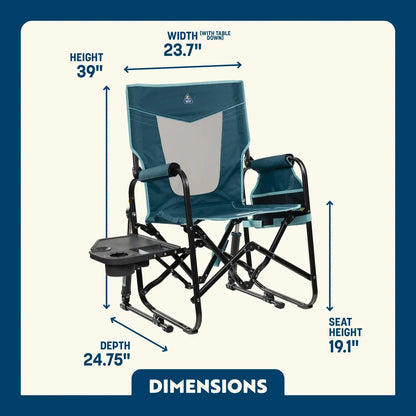 Heavy-Duty Freestyle Stowaway Rocker with Side Table - Choice 253 - Patented Spring-Action Rocking Chair for Camping Detail