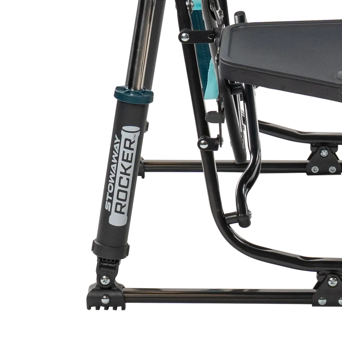 Heavy-Duty Freestyle Stowaway Rocker with Side Table - Choice 253 - Patented Spring-Action Rocking Chair for Camping Detail