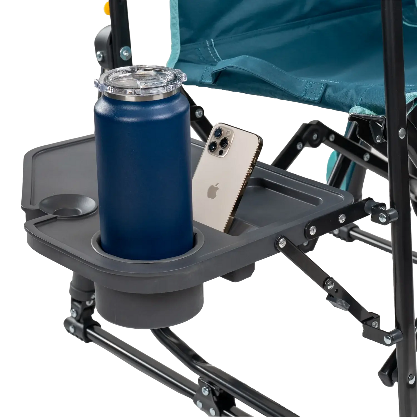 Heavy-Duty Freestyle Stowaway Rocker with Side Table - Choice 253 - Patented Spring-Action Rocking Chair for Camping Detail